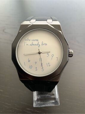 Who Cares I’m Already Late dial watch Royal Oak style White dial